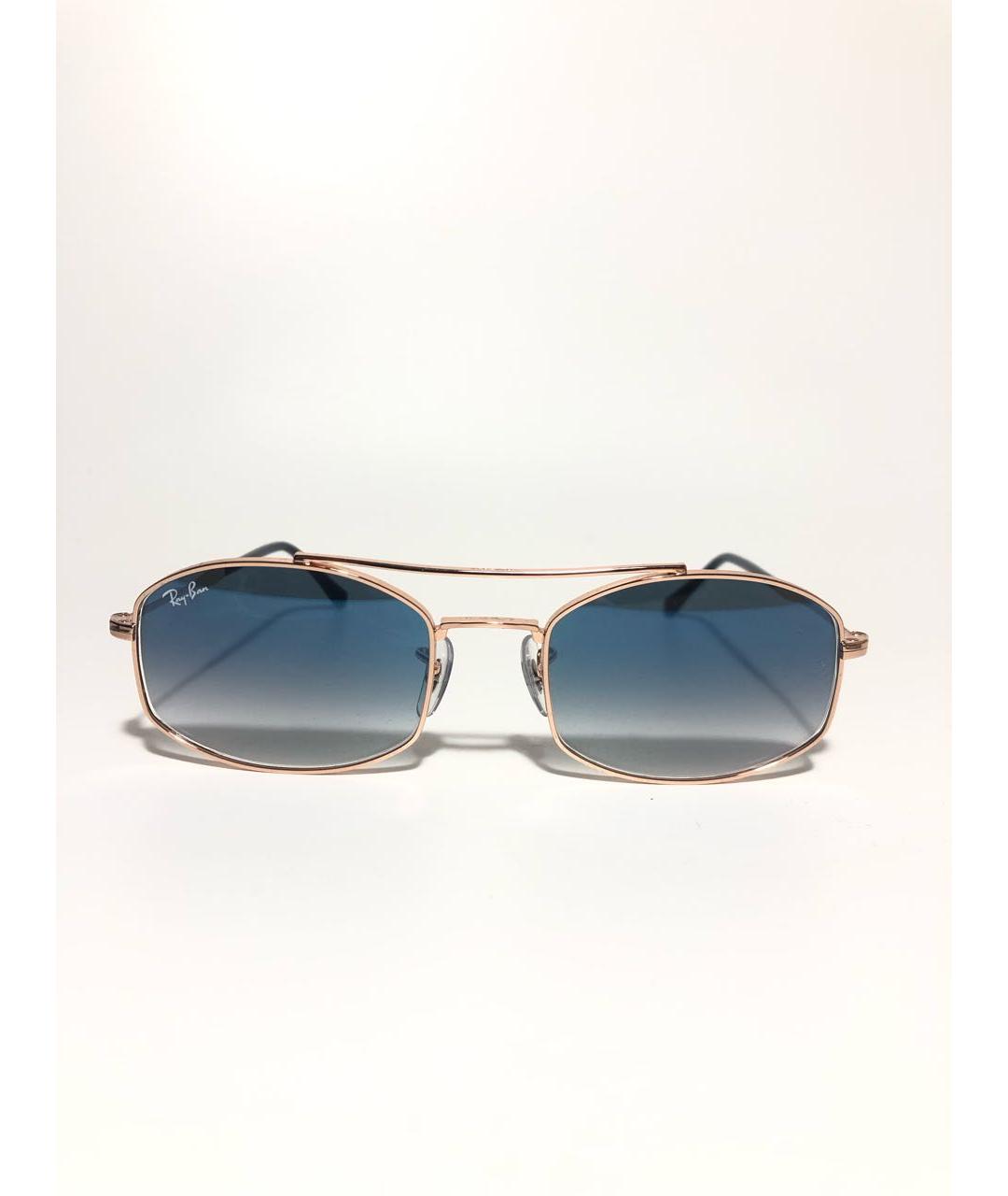 RAY BAN Золотые металлические солнцезащитные очки, фото 6