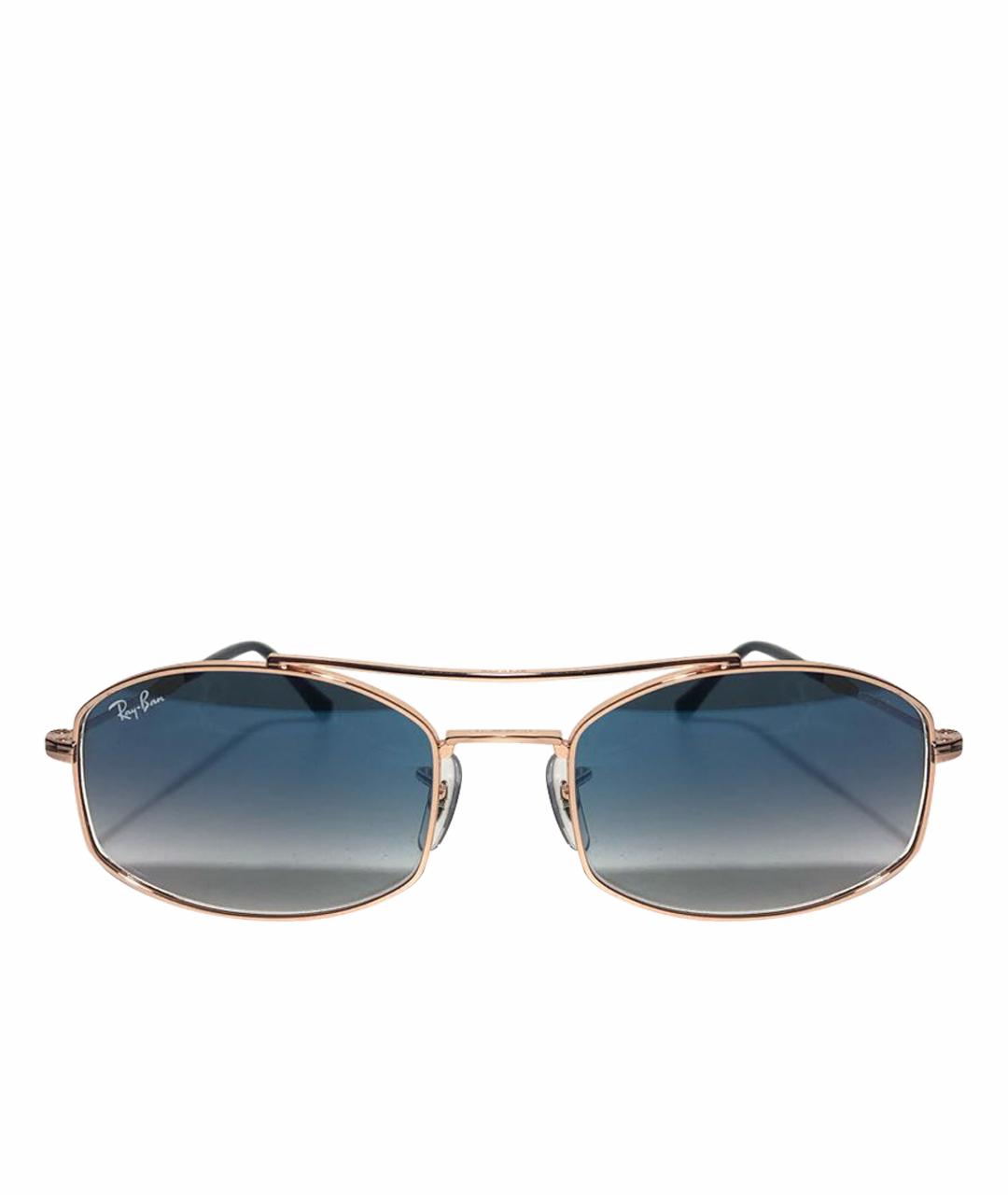 RAY BAN Золотые металлические солнцезащитные очки, фото 1