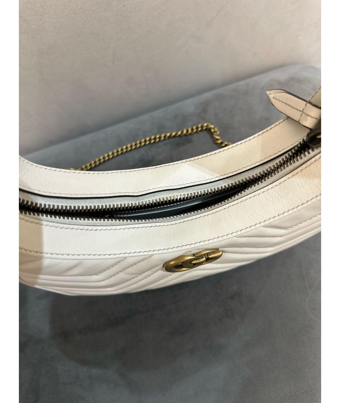 GUCCI Белая кожаная сумка через плечо, фото 4