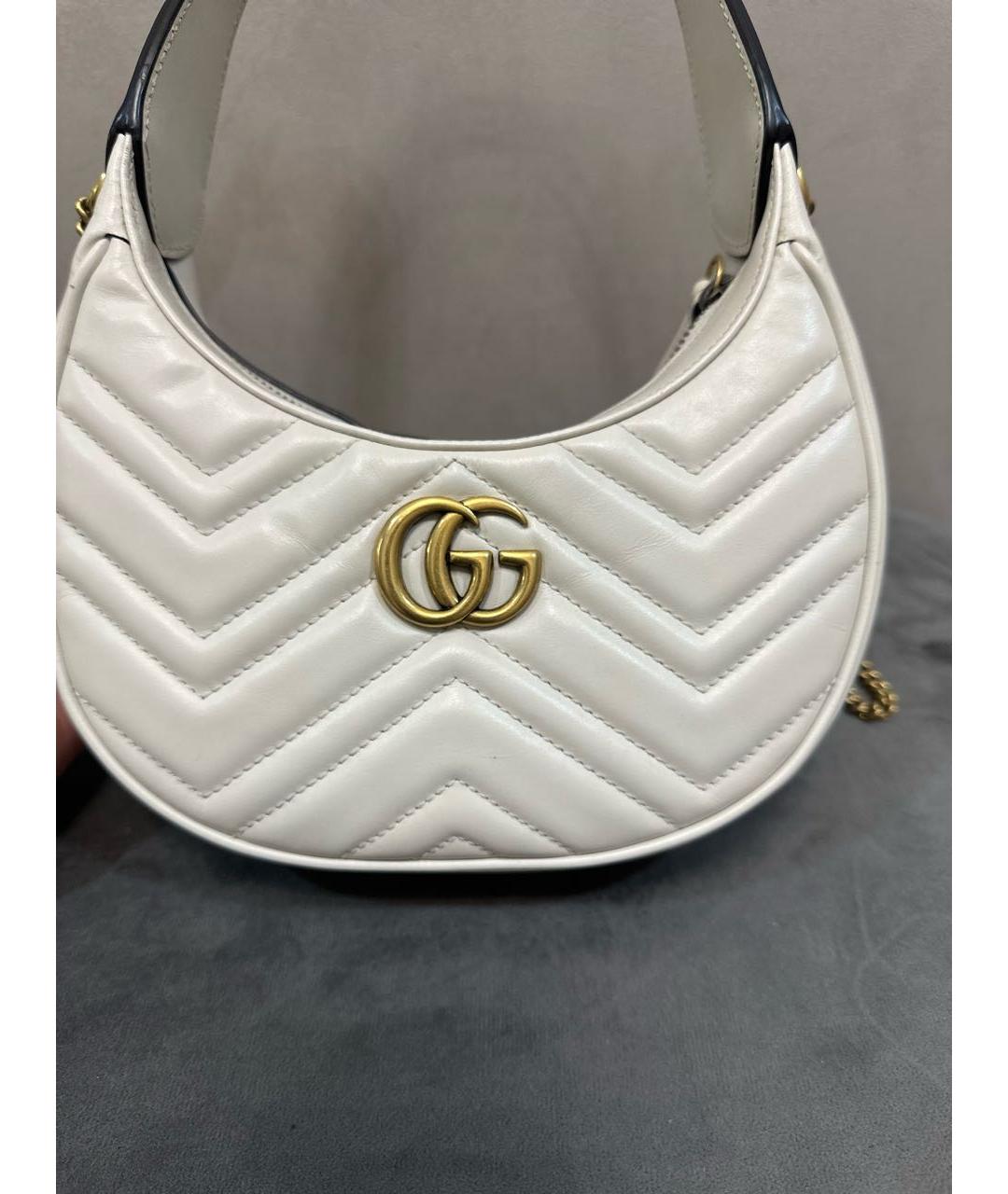 GUCCI Белая кожаная сумка через плечо, фото 5