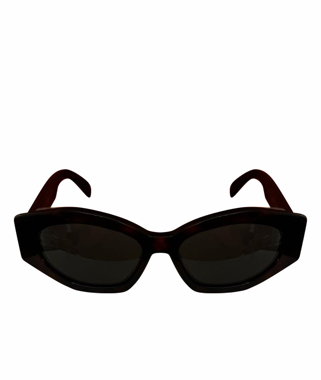 CELINE Коричневые пластиковые солнцезащитные очки, фото 1
