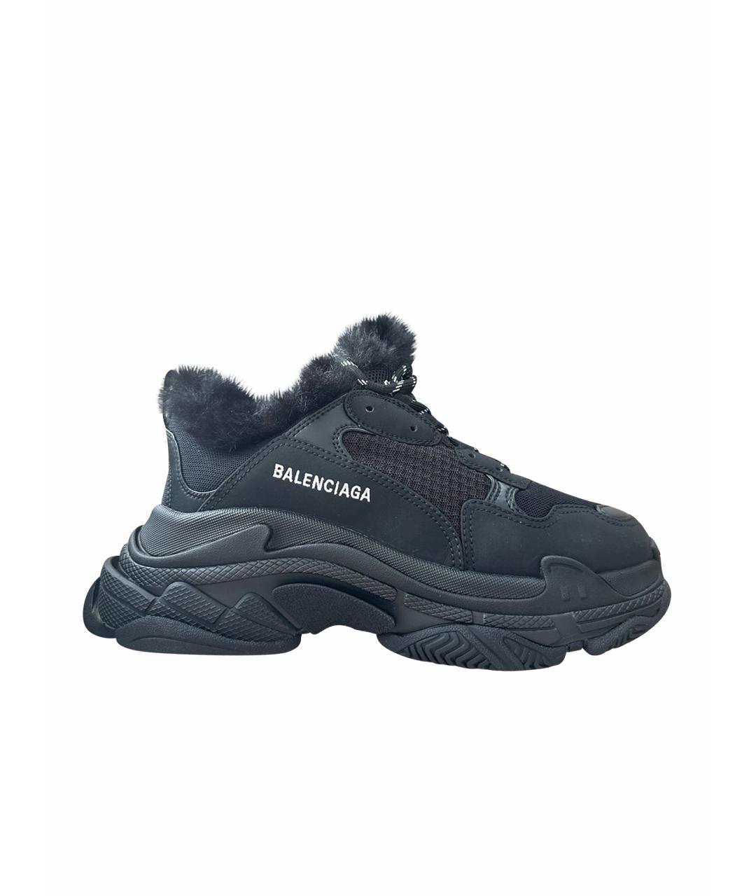 BALENCIAGA Черные низкие кроссовки / кеды, фото 1