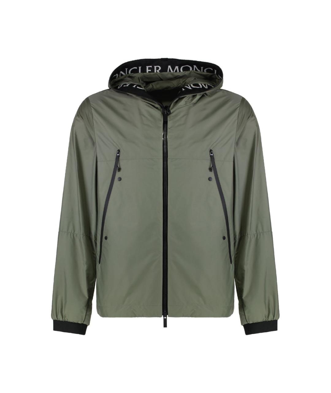 MONCLER Зеленая полиамидовая куртка, фото 1