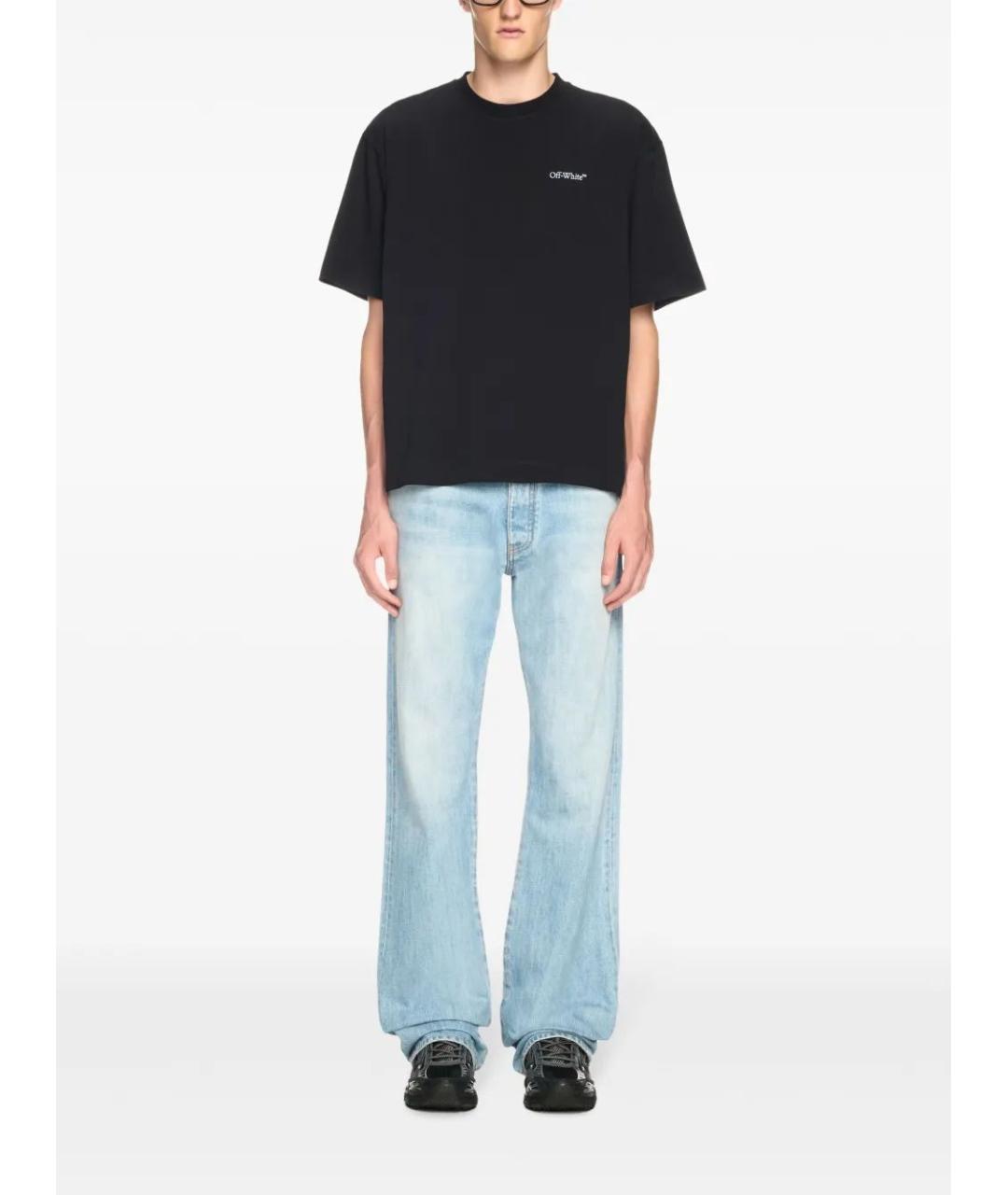 OFF-WHITE Черная хлопковая футболка, фото 2