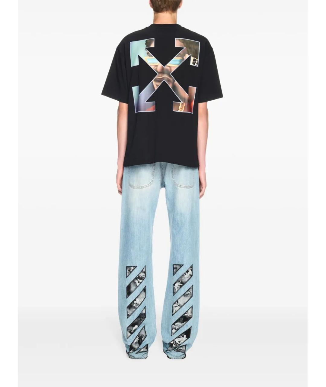 OFF-WHITE Черная хлопковая футболка, фото 4