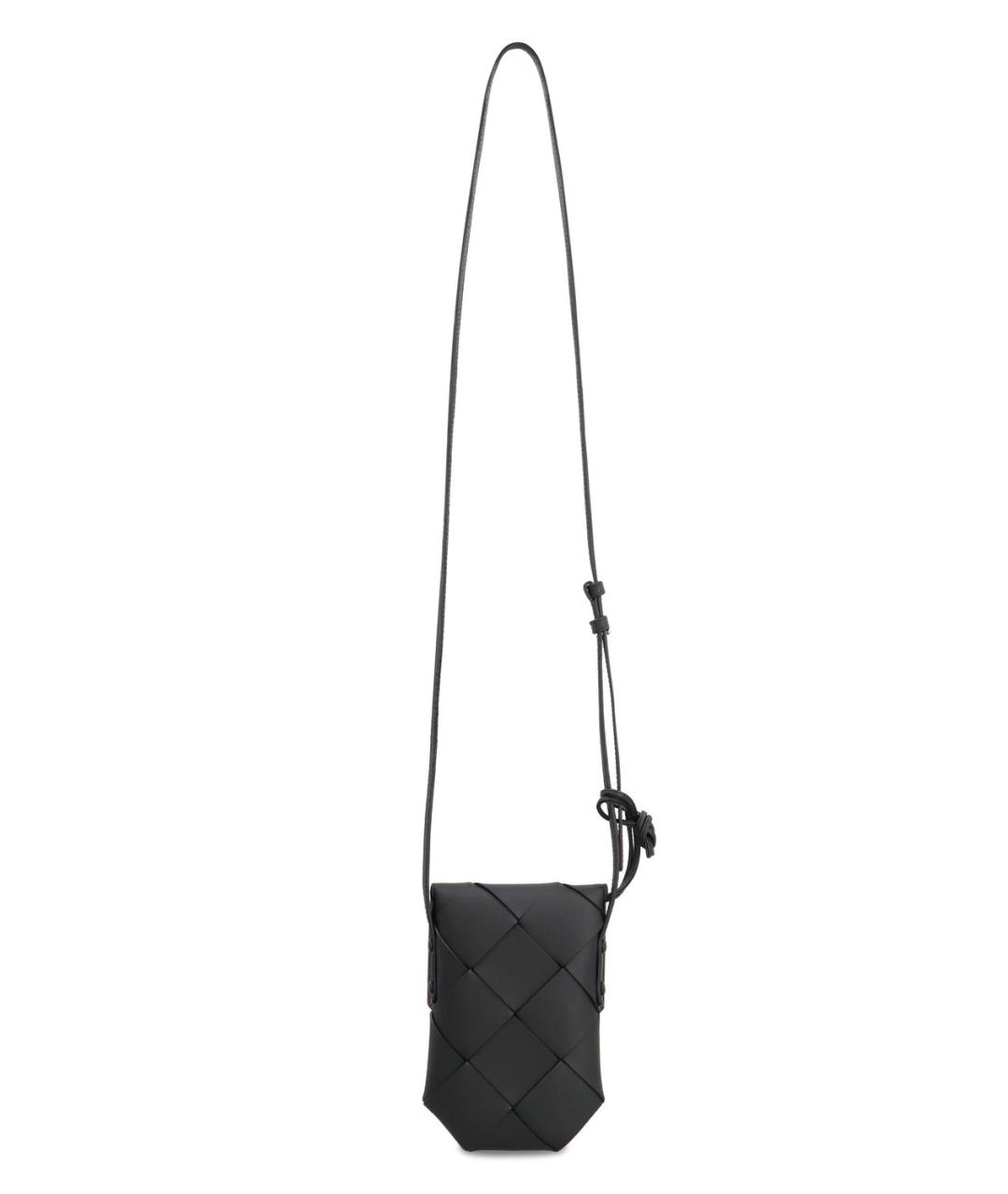 BOTTEGA VENETA Черная кожаная сумка на плечо, фото 5