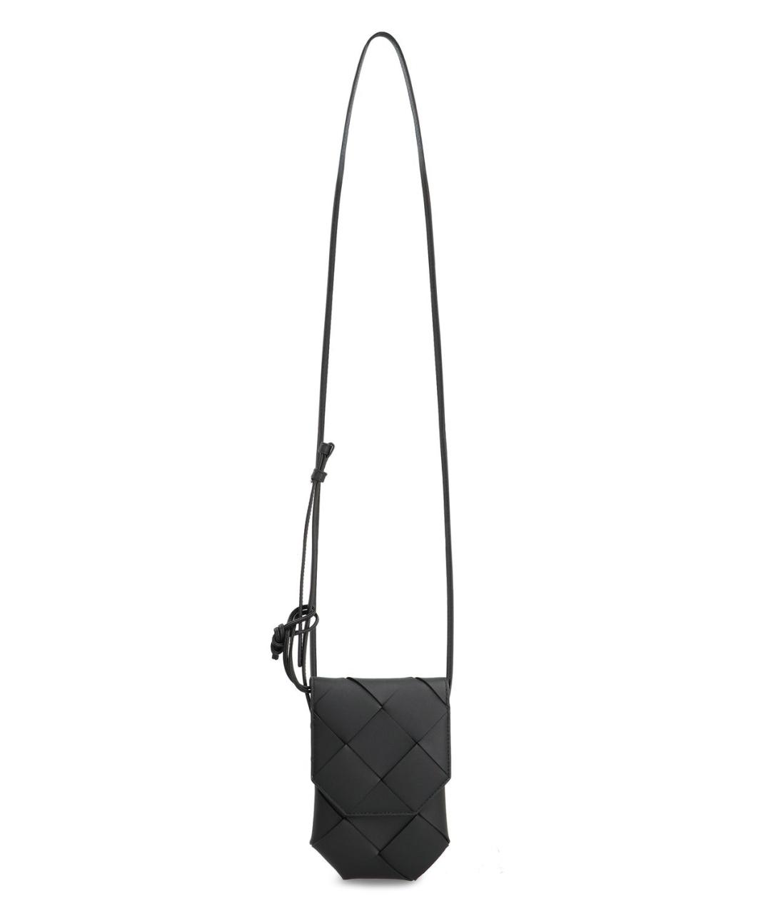 BOTTEGA VENETA Черная кожаная сумка на плечо, фото 3