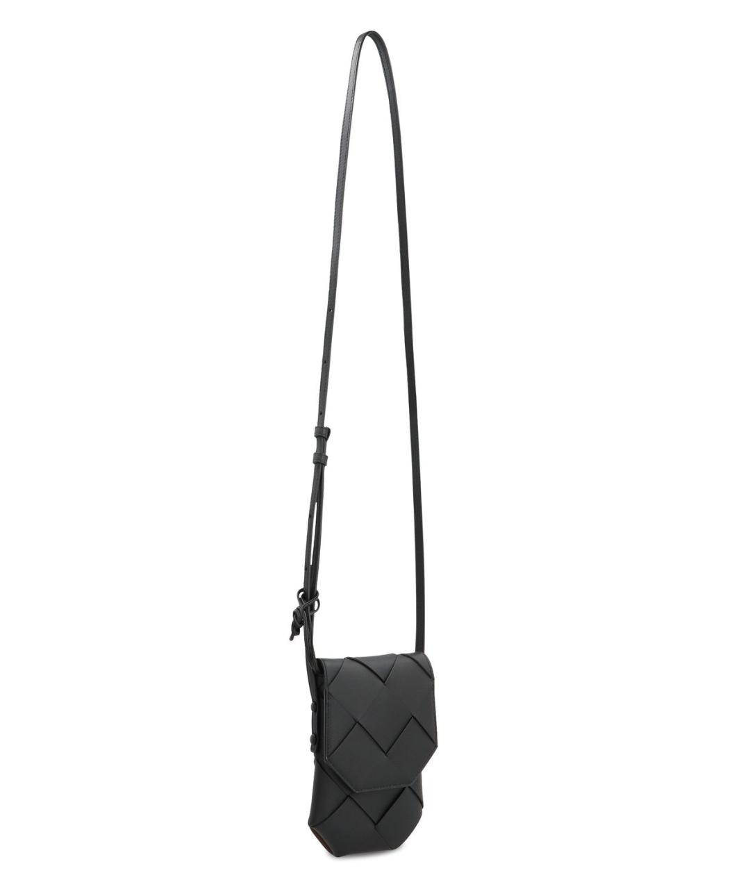 BOTTEGA VENETA Черная кожаная сумка на плечо, фото 4