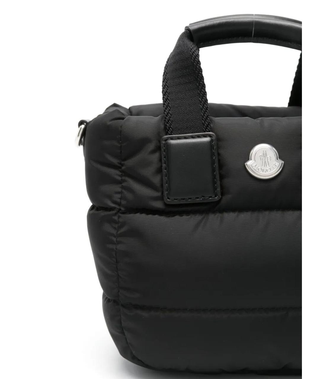 MONCLER Черная синтетическая сумка с короткими ручками, фото 3