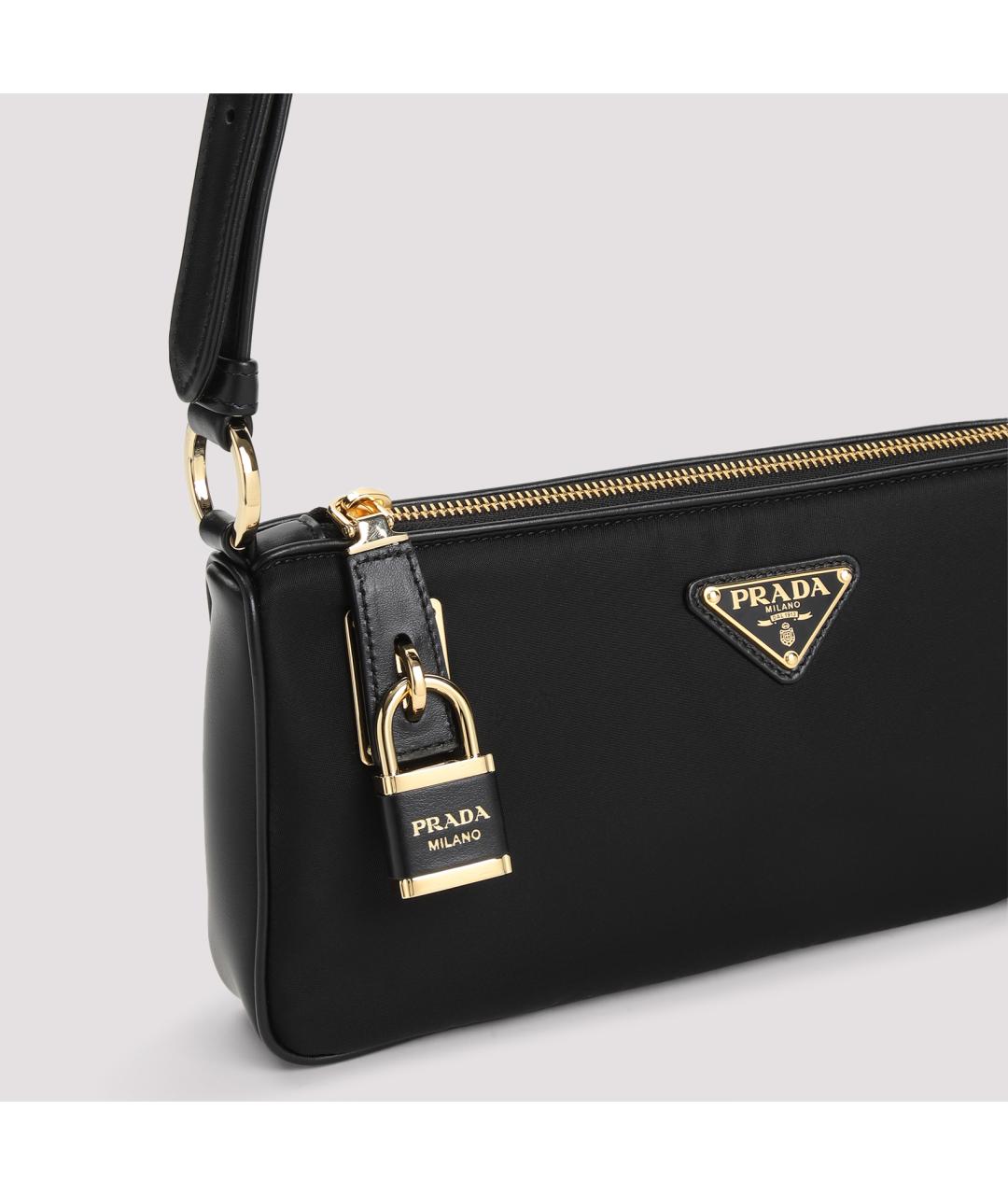 PRADA Черная синтетическая сумка через плечо, фото 4