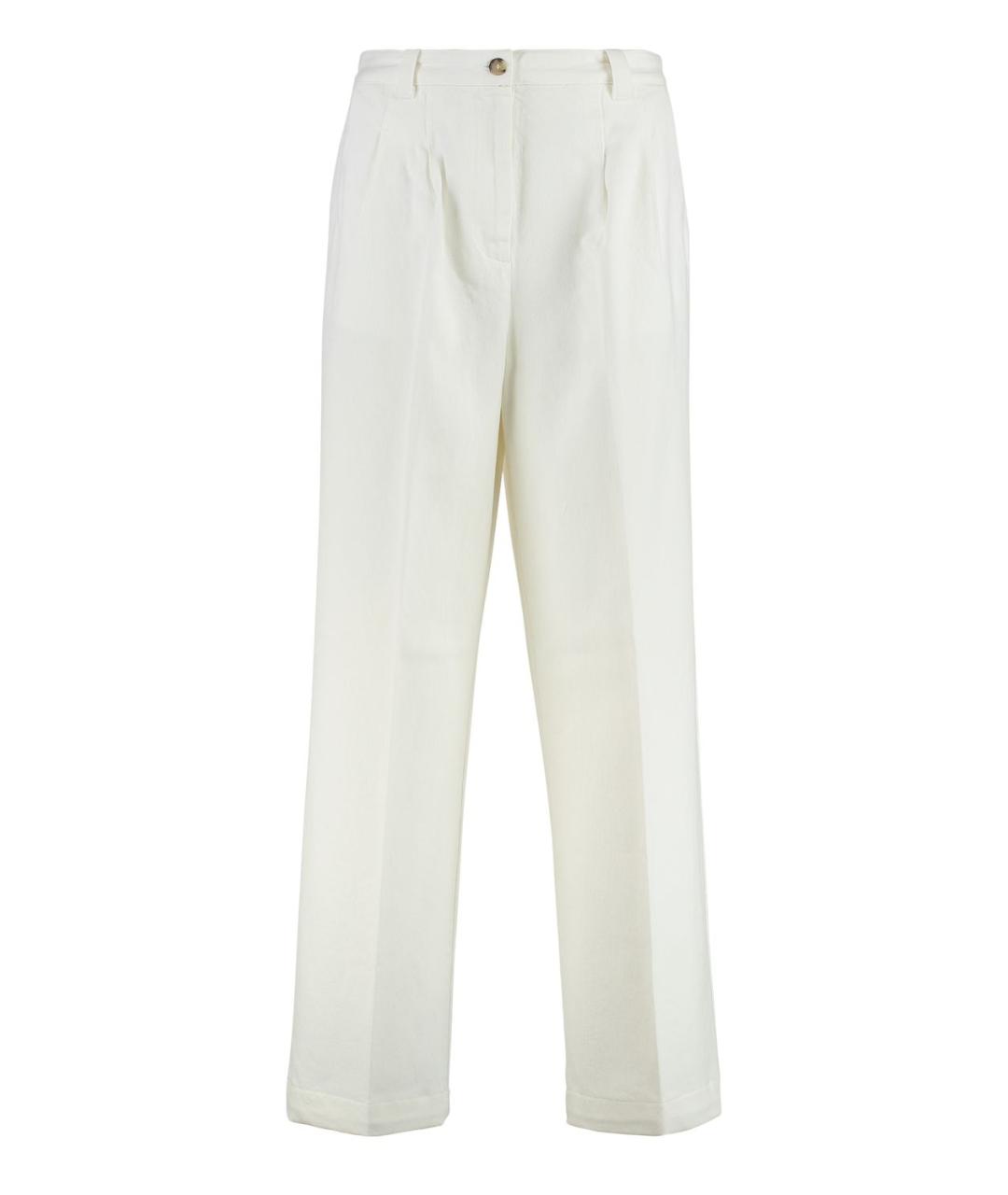 A.P.C. Белые хлопковые прямые брюки, фото 1