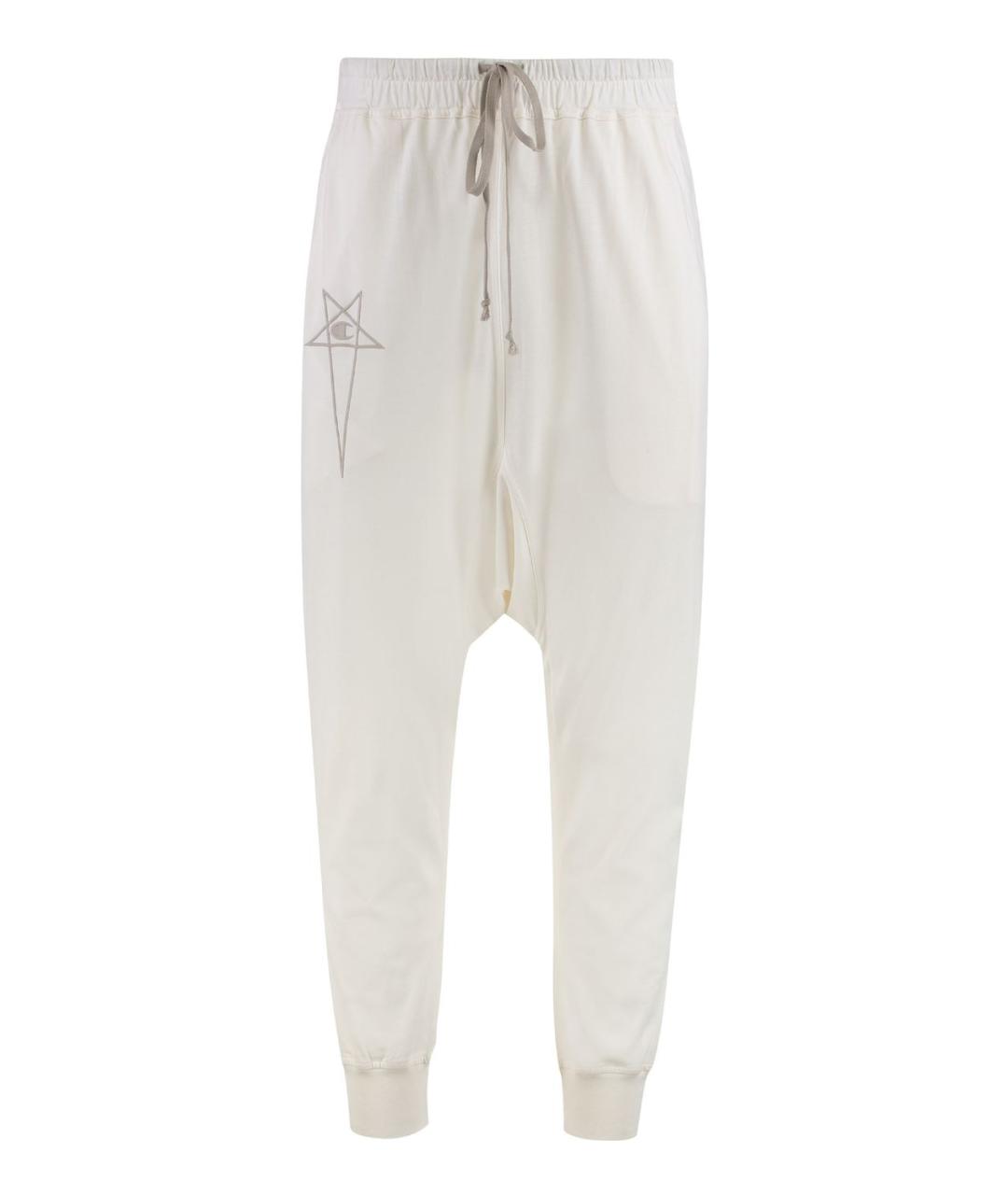 RICK OWENS Белые хлопковые повседневные брюки, фото 1