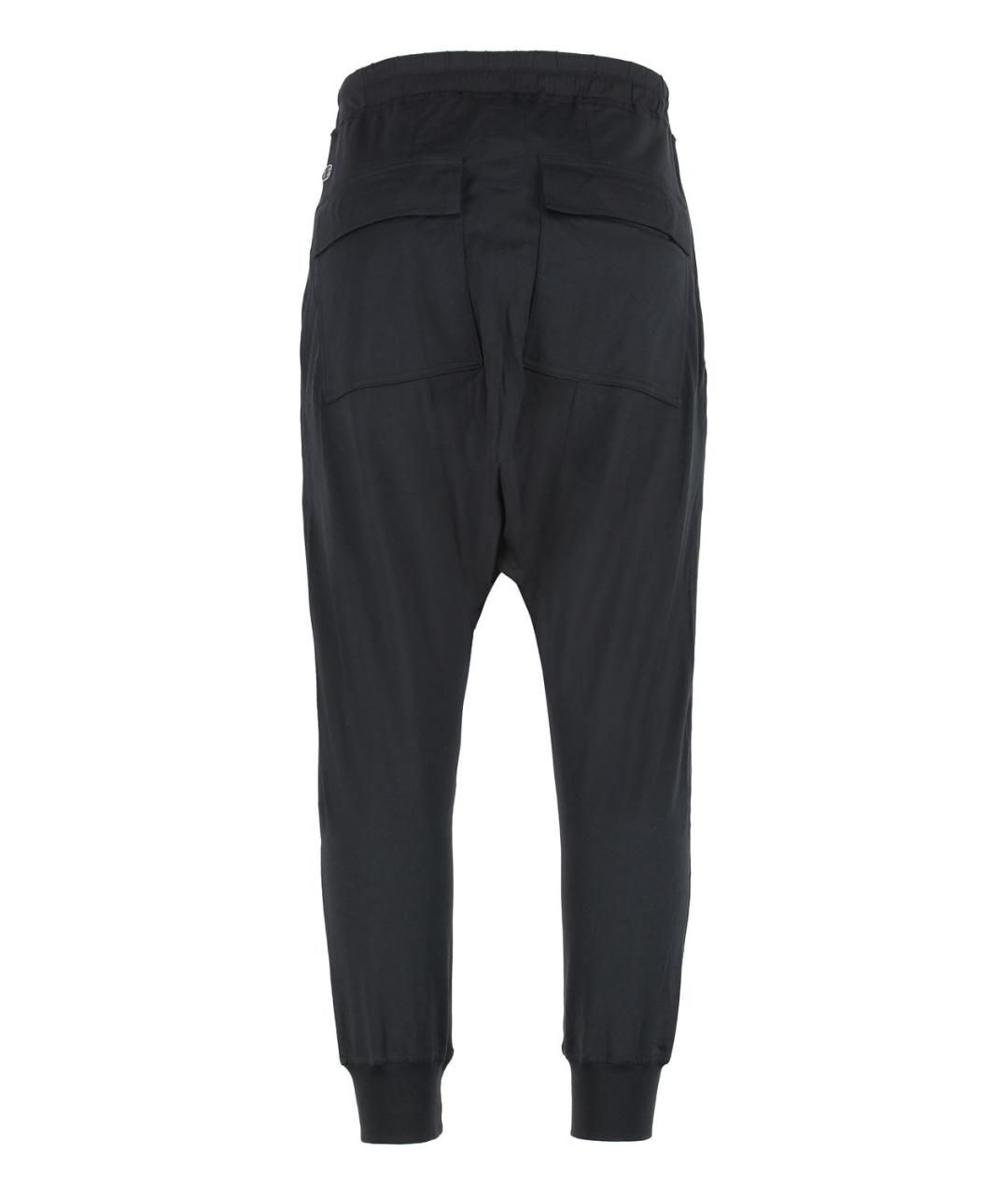 RICK OWENS Черные хлопковые повседневные брюки, фото 2