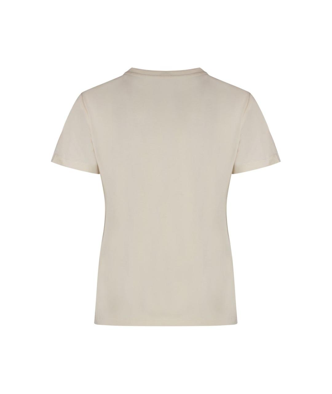 PINKO Бежевая хлопковая футболка, фото 2