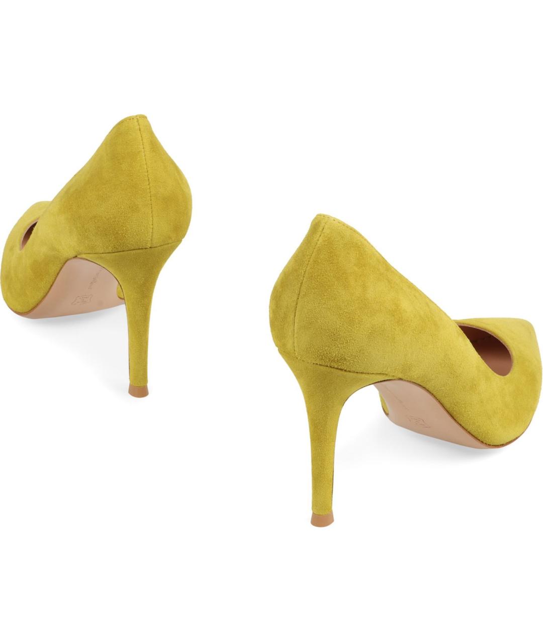 GIANVITO ROSSI Желтые замшевые туфли, фото 5