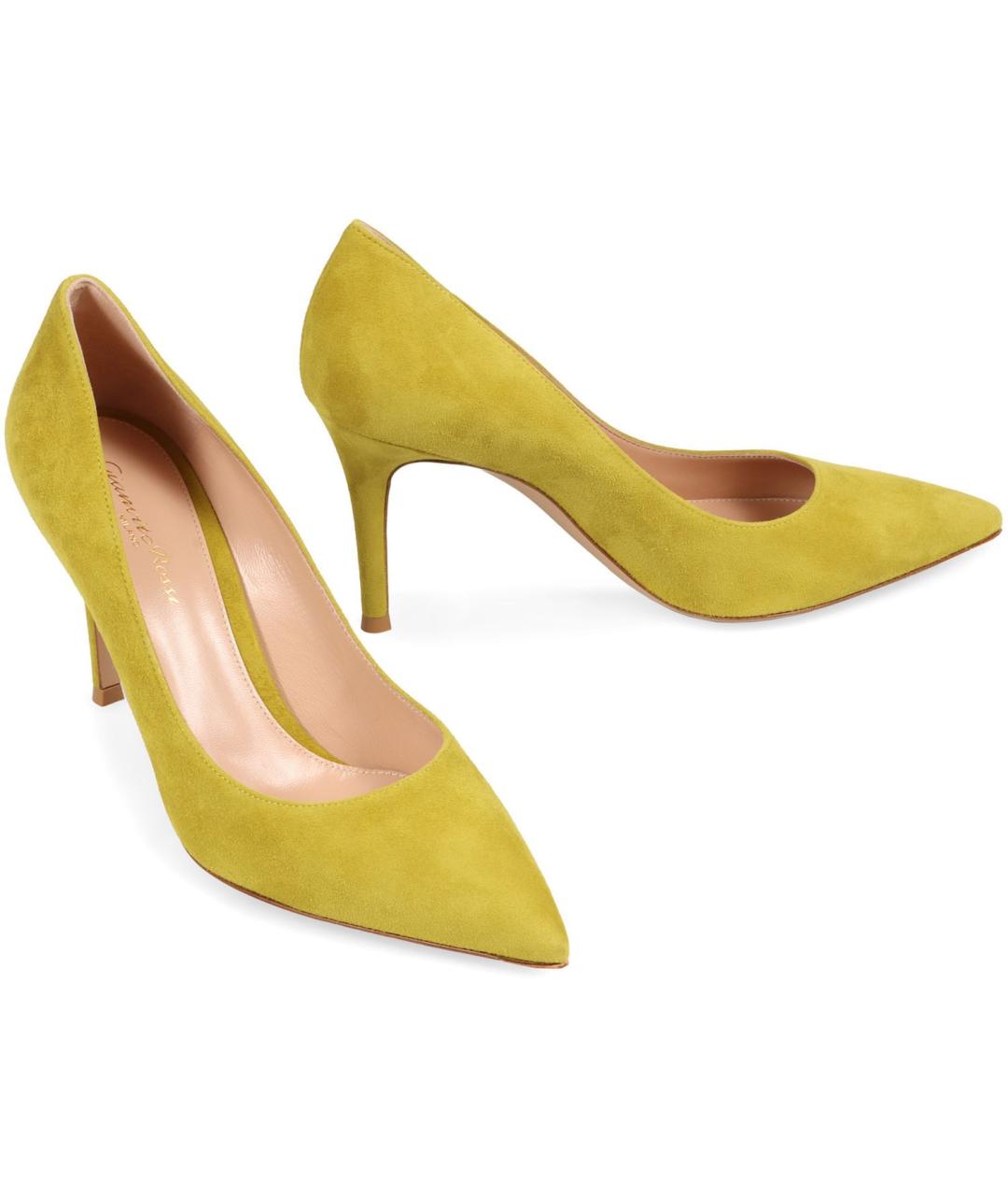 GIANVITO ROSSI Желтые замшевые туфли, фото 4