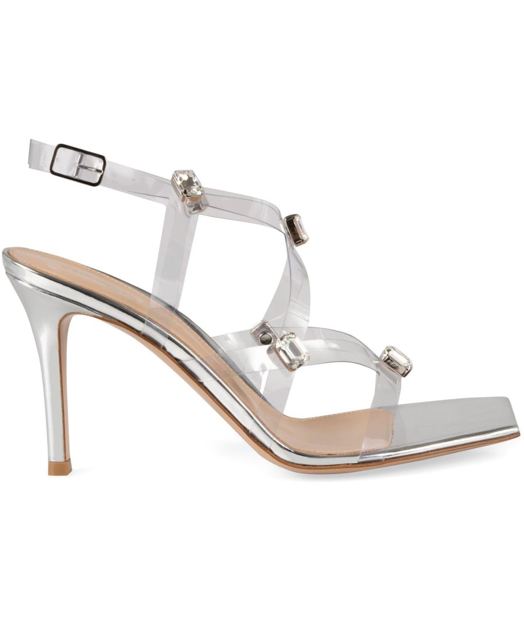 GIANVITO ROSSI Серебряные кожаные туфли, фото 1