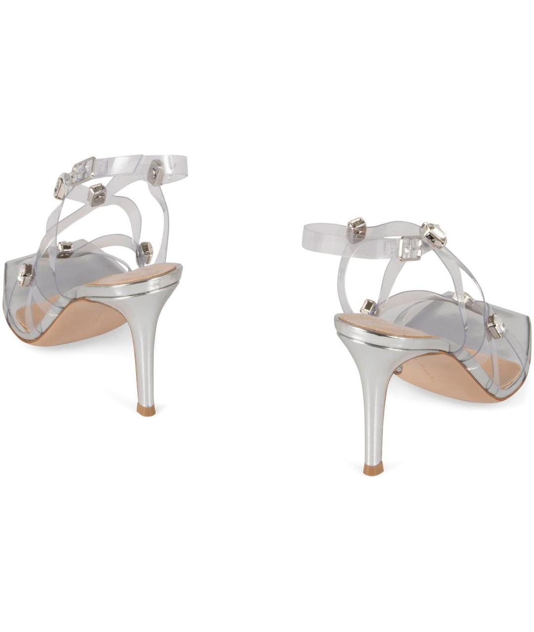 GIANVITO ROSSI Серебряные кожаные туфли, фото 3