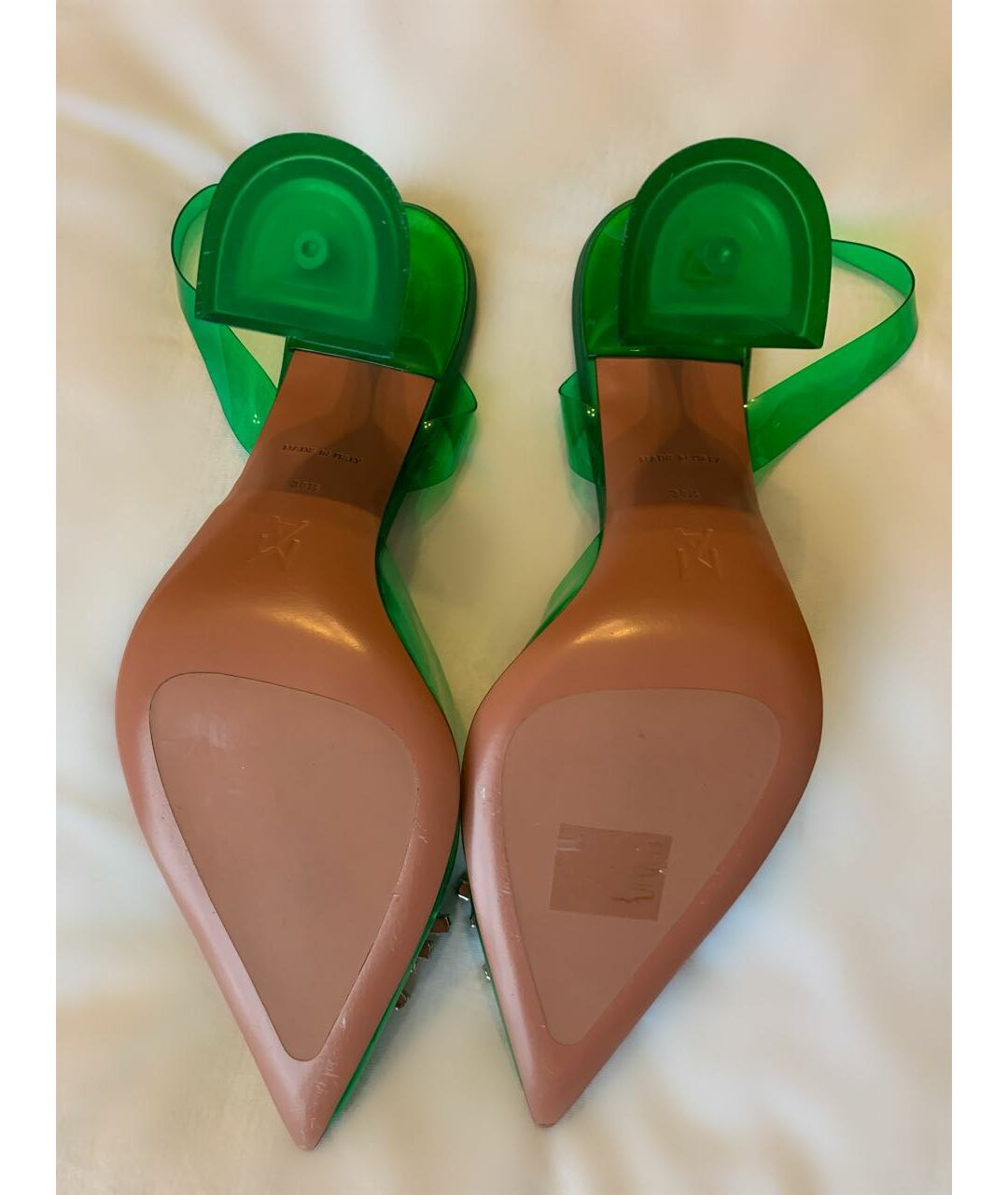 Amina Muaddi Зеленые туфли, фото 3