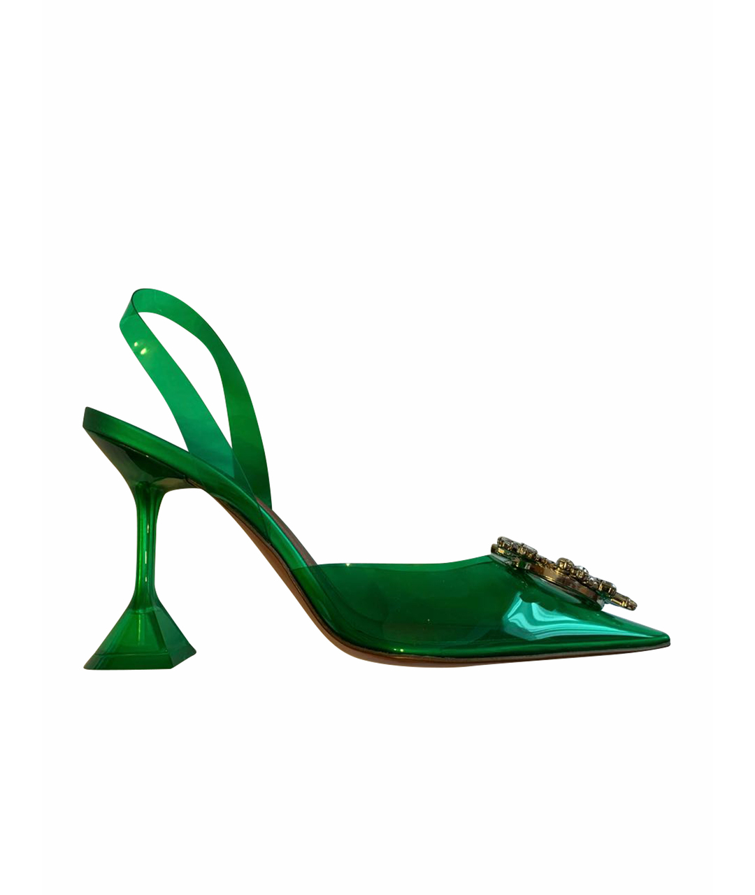 Amina Muaddi Зеленые туфли, фото 1