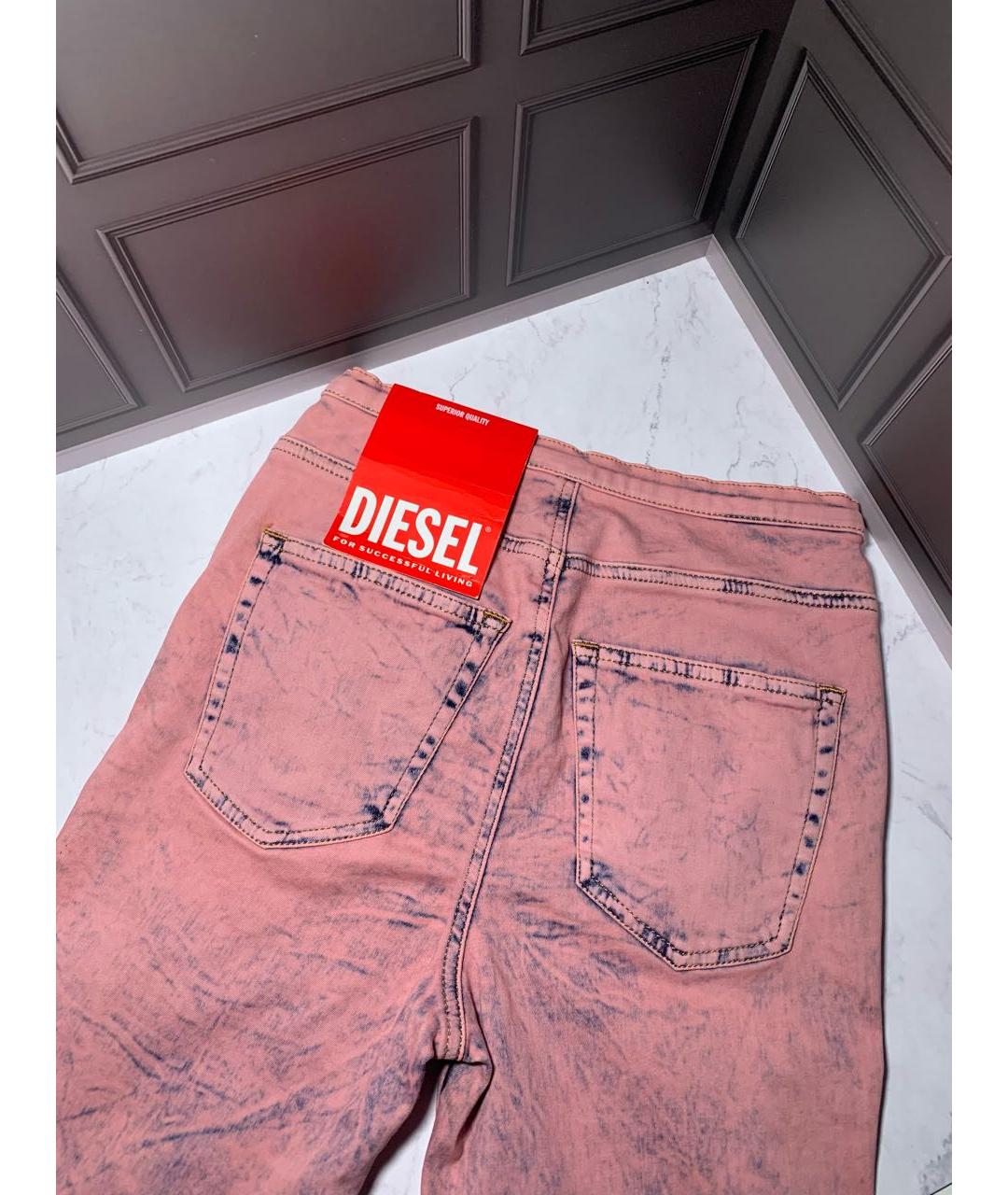 DIESEL Розовые хлопко-эластановые шорты, фото 5