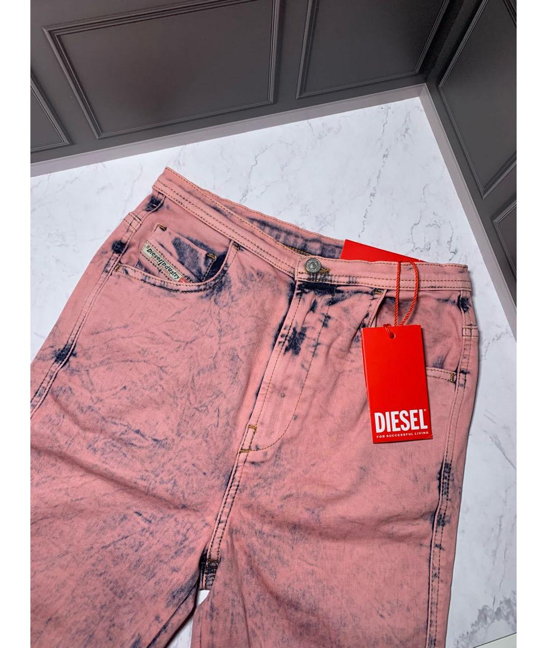 DIESEL Розовые хлопко-эластановые шорты, фото 4