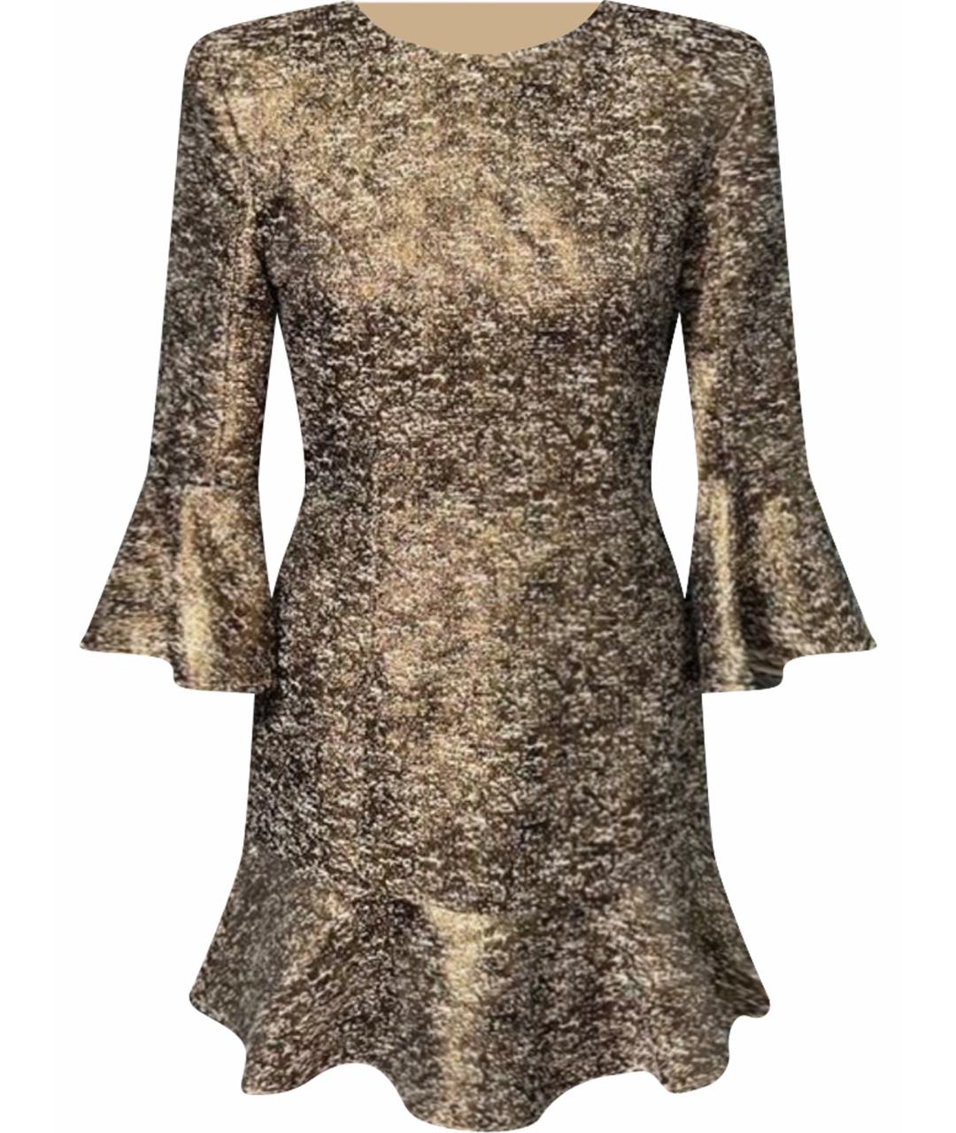 MISHA COLLECTION Золотое полиэстеровое вечернее платье, фото 1
