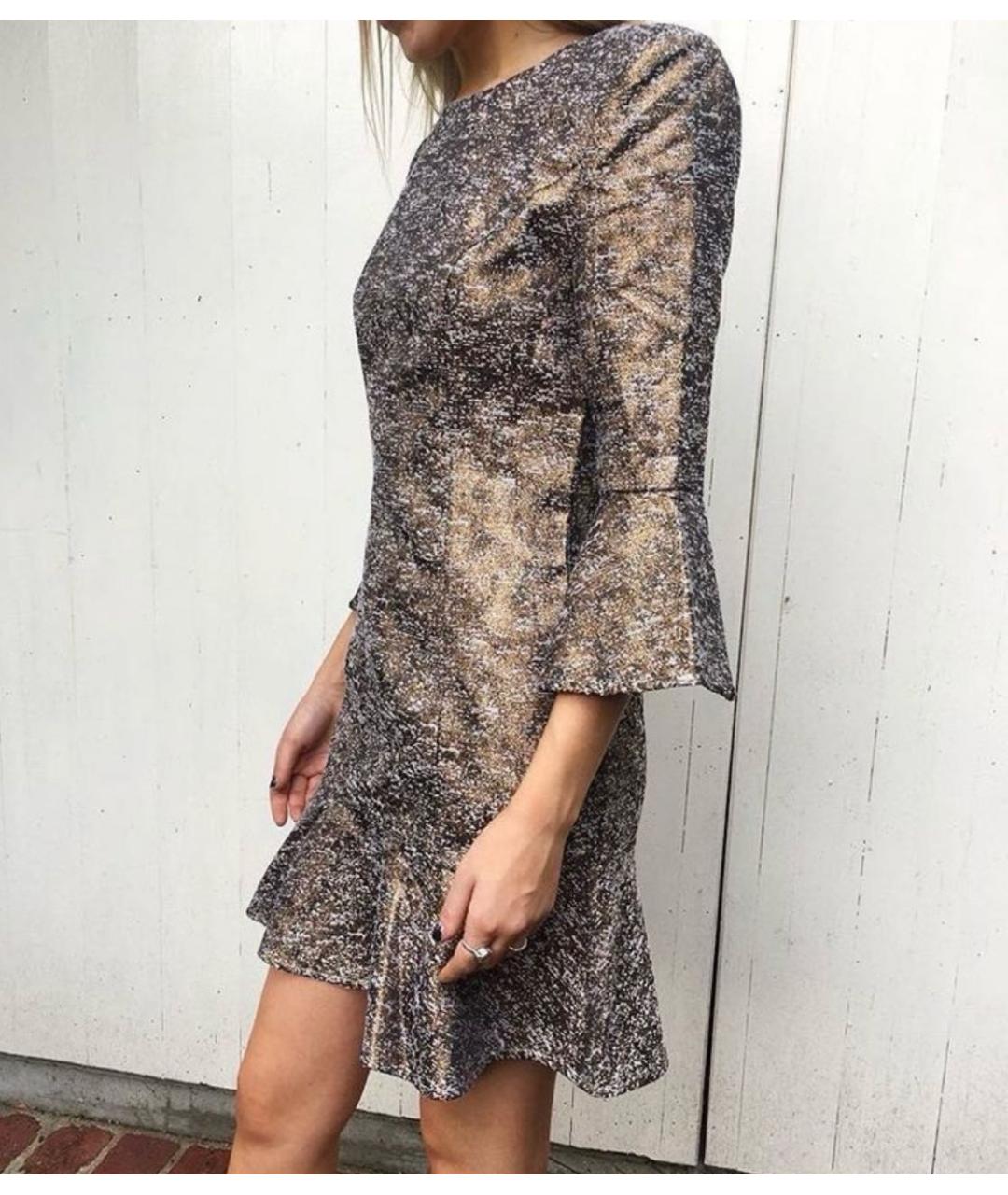 MISHA COLLECTION Золотое полиэстеровое вечернее платье, фото 7