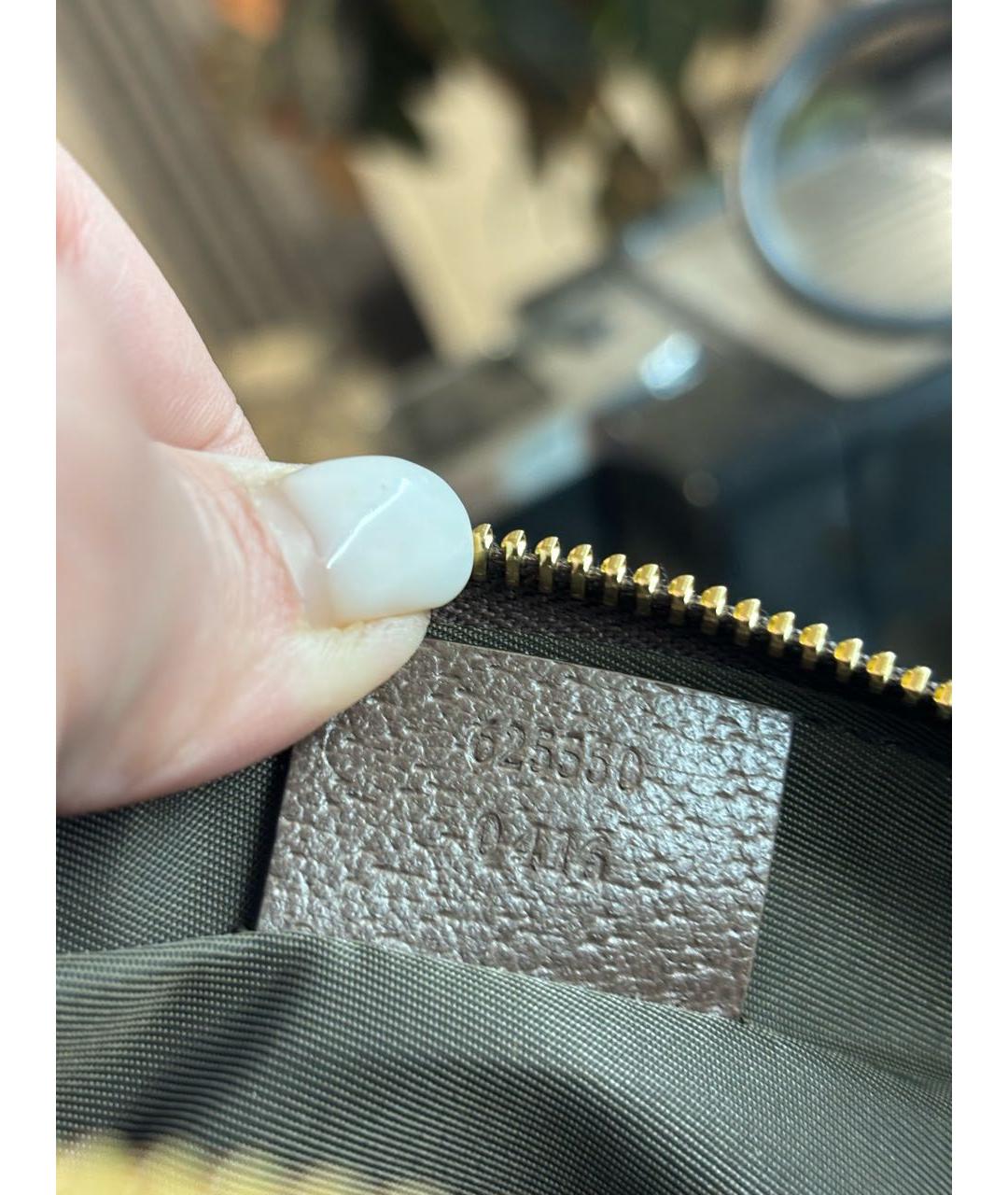 GUCCI Бежевая кожаная косметичка, фото 8