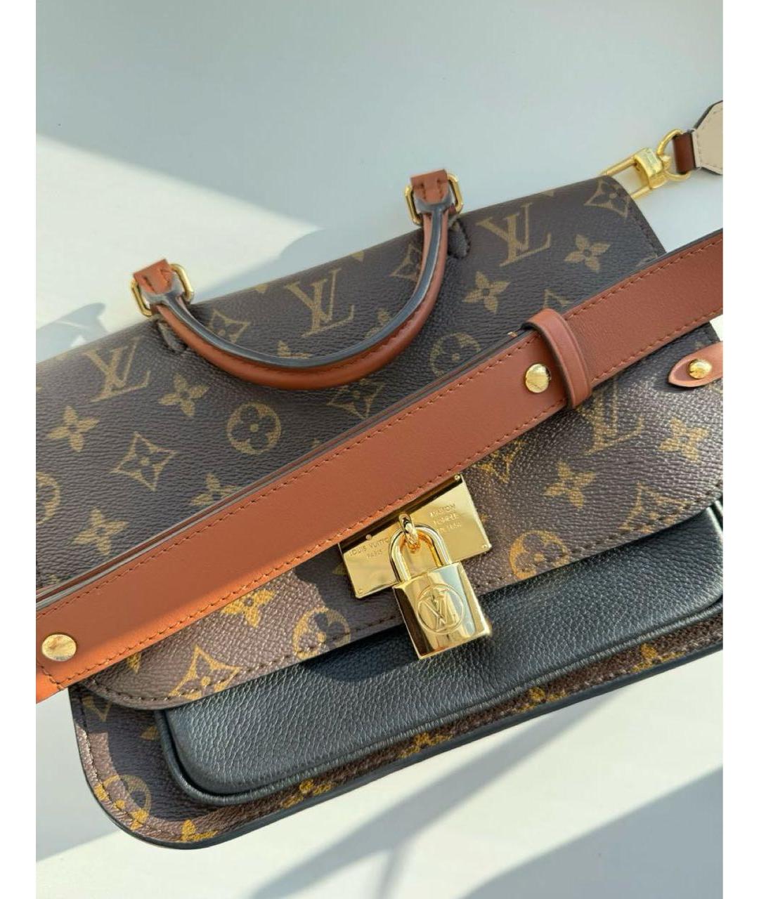 LOUIS VUITTON Коричневая кожаная сумка через плечо, фото 2