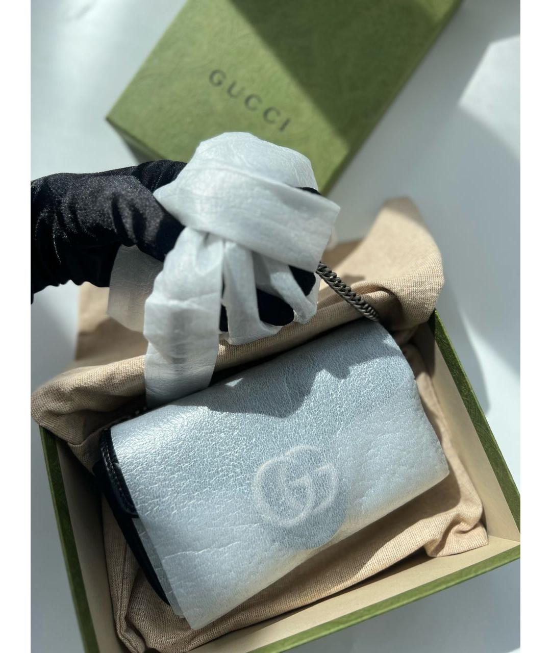 GUCCI Черная кожаная сумка через плечо, фото 4