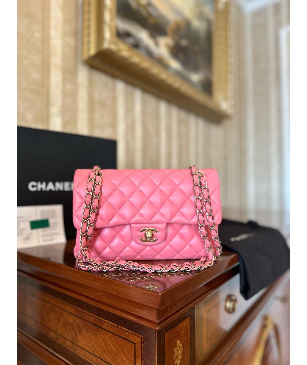 CHANEL Розовая кожаная сумка через плечо, фото 2