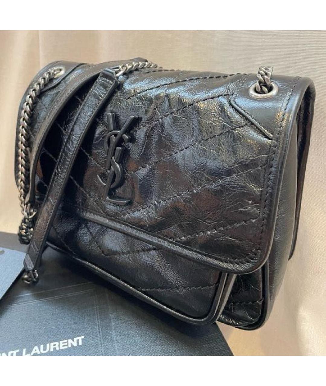 SAINT LAURENT Черная сумка через плечо, фото 2