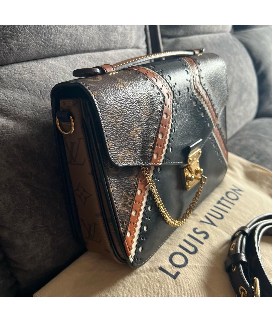 LOUIS VUITTON Коричневая кожаная сумка через плечо, фото 8
