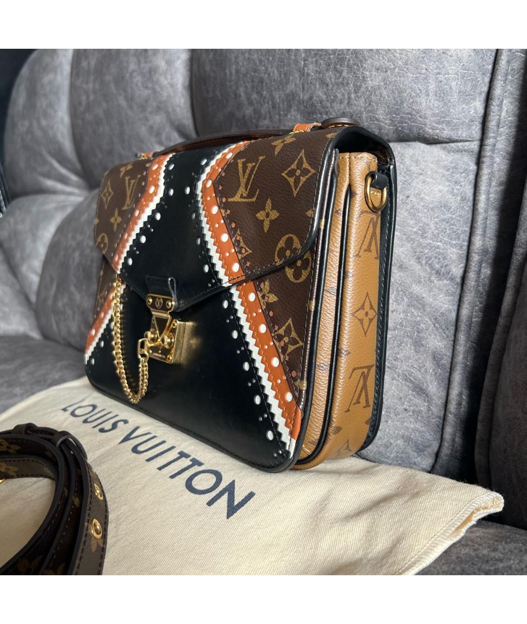 LOUIS VUITTON Коричневая кожаная сумка через плечо, фото 2