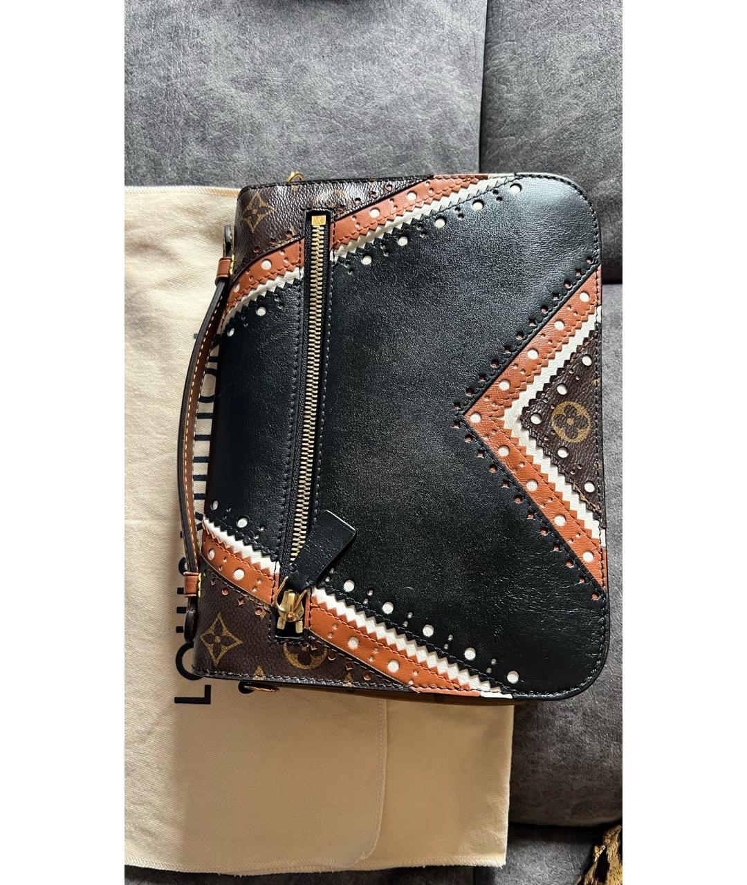 LOUIS VUITTON Коричневая кожаная сумка через плечо, фото 3