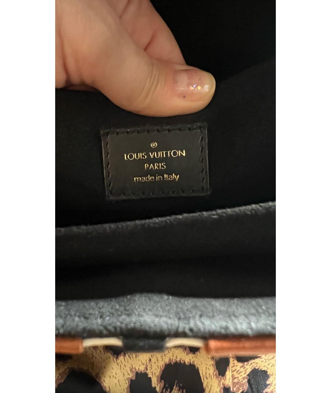 LOUIS VUITTON Коричневая кожаная сумка через плечо, фото 7