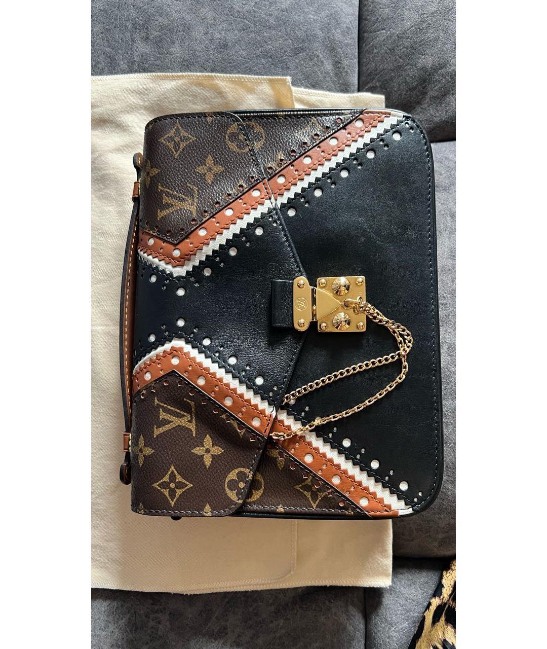LOUIS VUITTON Коричневая кожаная сумка через плечо, фото 4