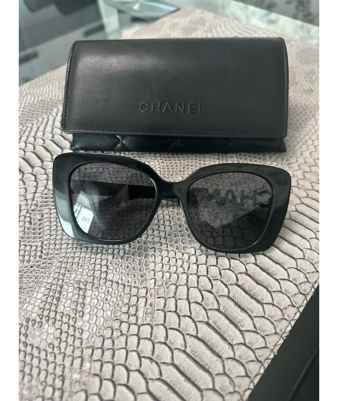 CHANEL Черные пластиковые солнцезащитные очки, фото 5