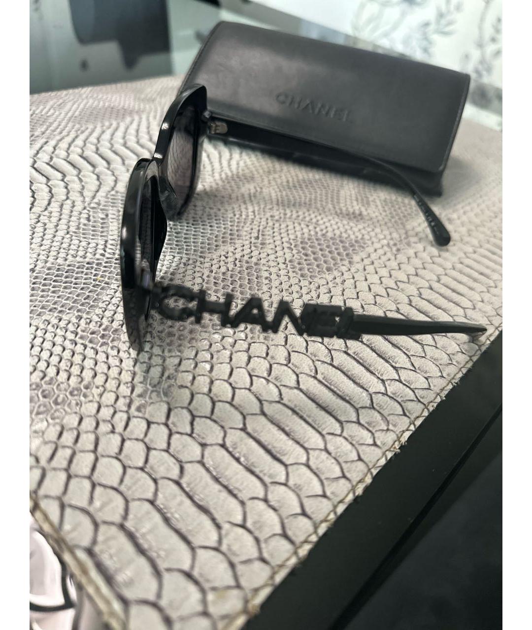 CHANEL Черные пластиковые солнцезащитные очки, фото 2