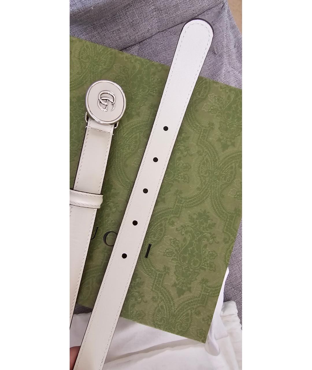 GUCCI Белый кожаный ремень, фото 7