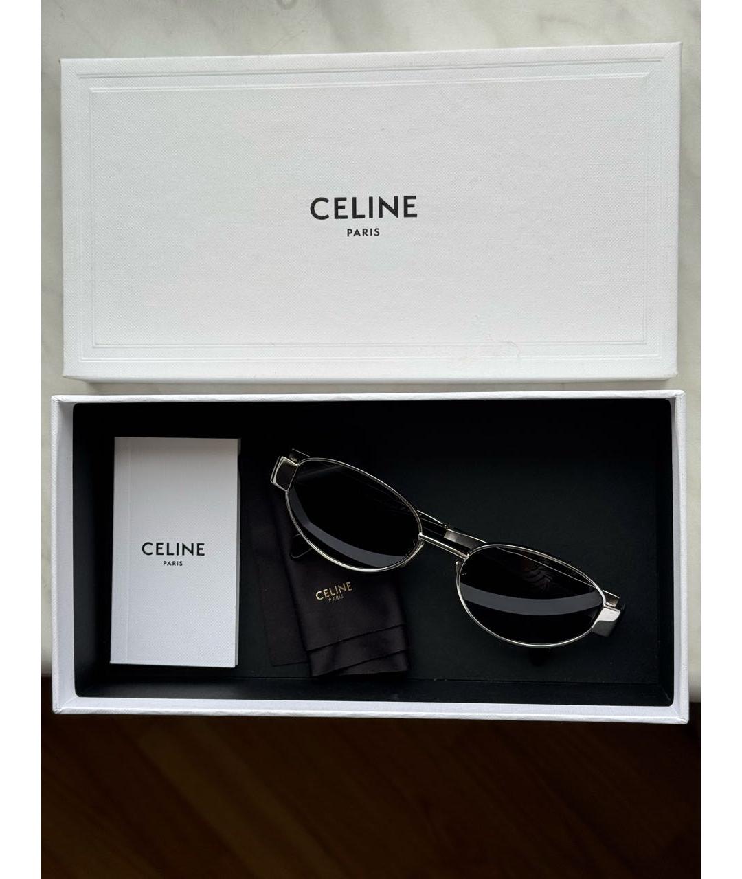 CELINE Антрацитовые металлические солнцезащитные очки, фото 4