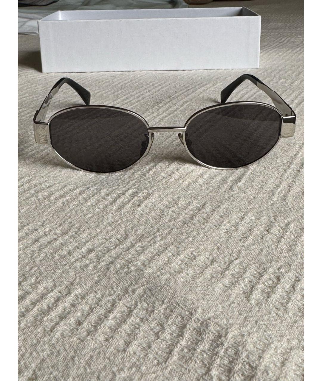 CELINE Антрацитовые металлические солнцезащитные очки, фото 9