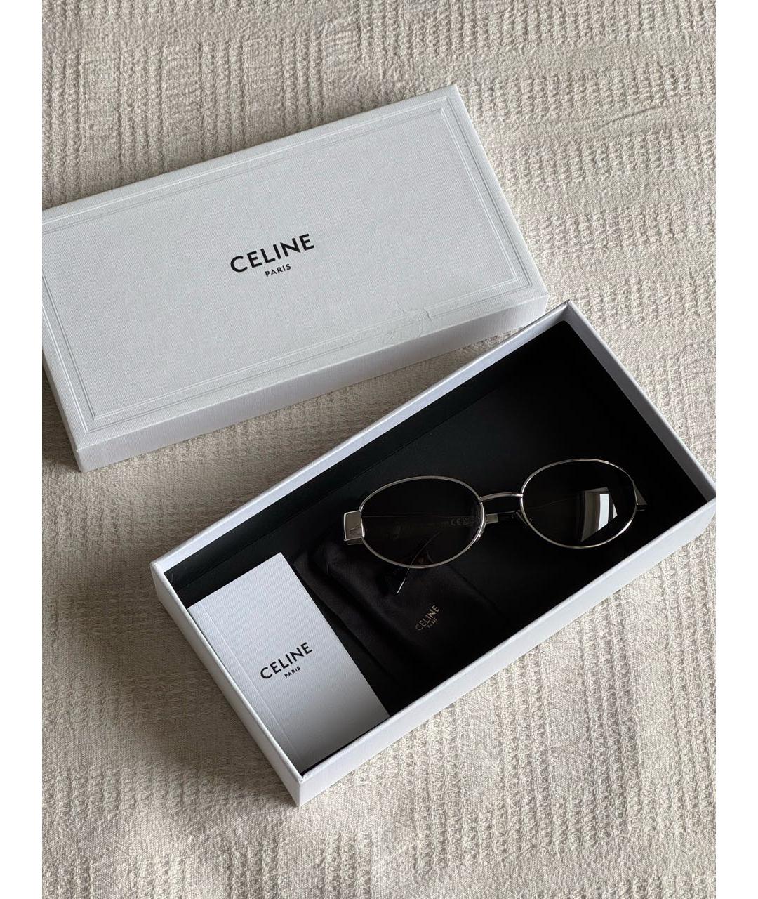 CELINE Антрацитовые металлические солнцезащитные очки, фото 5