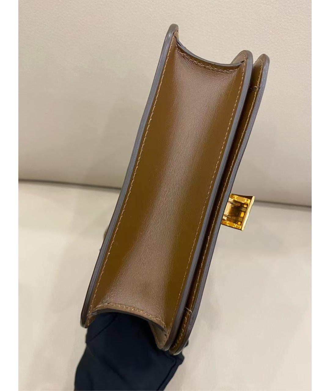 CELINE Коричневая кожаная сумка через плечо, фото 5