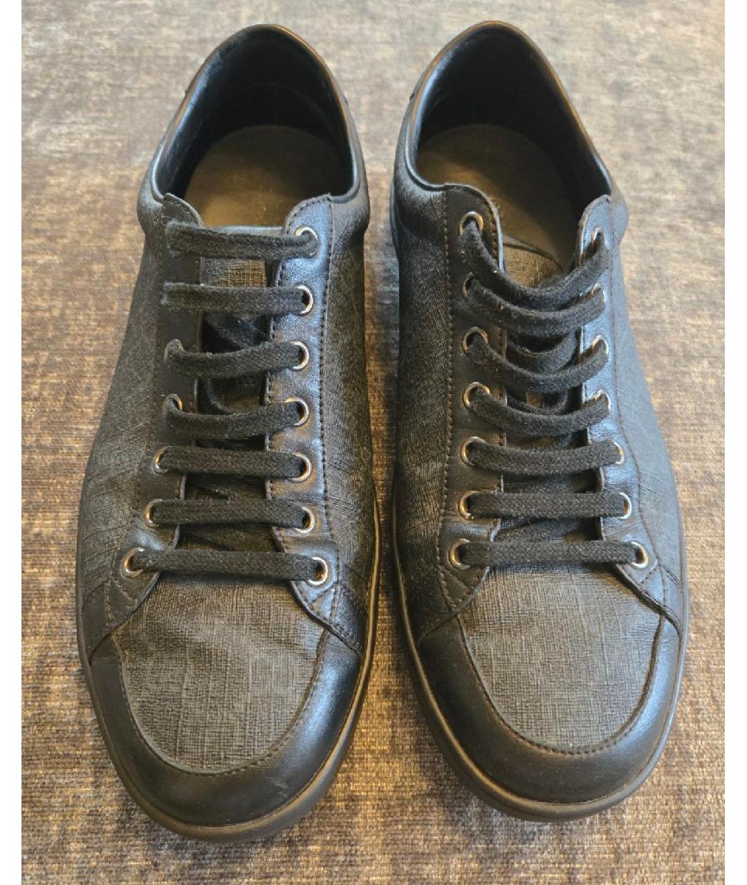 GUCCI Черные кожаные низкие кроссовки / кеды, фото 2