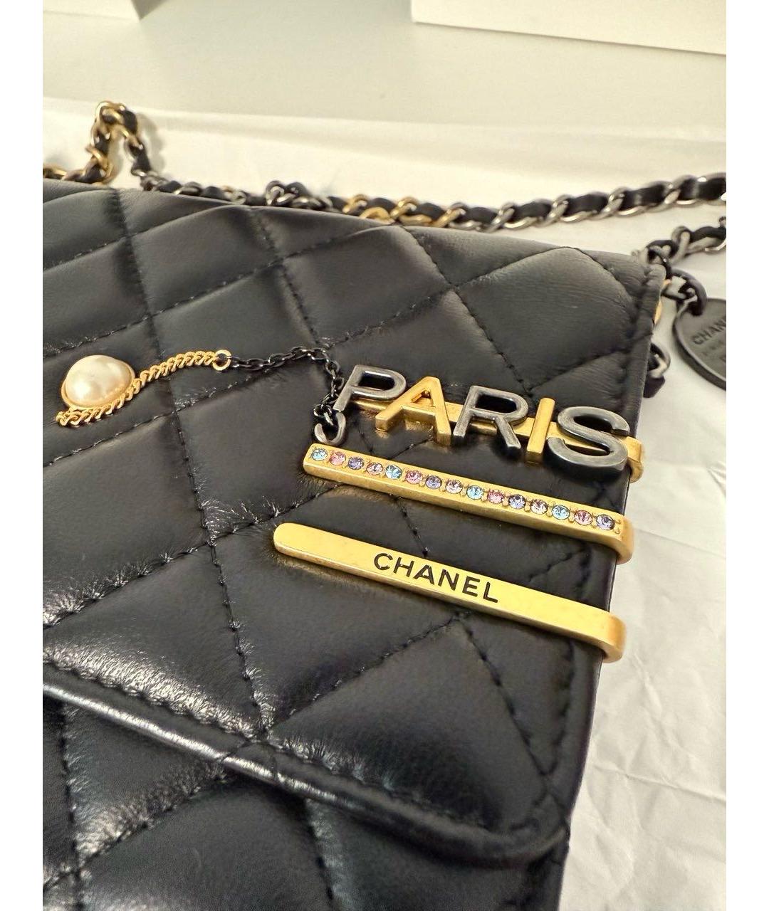 CHANEL Черная кожаная сумка через плечо, фото 6