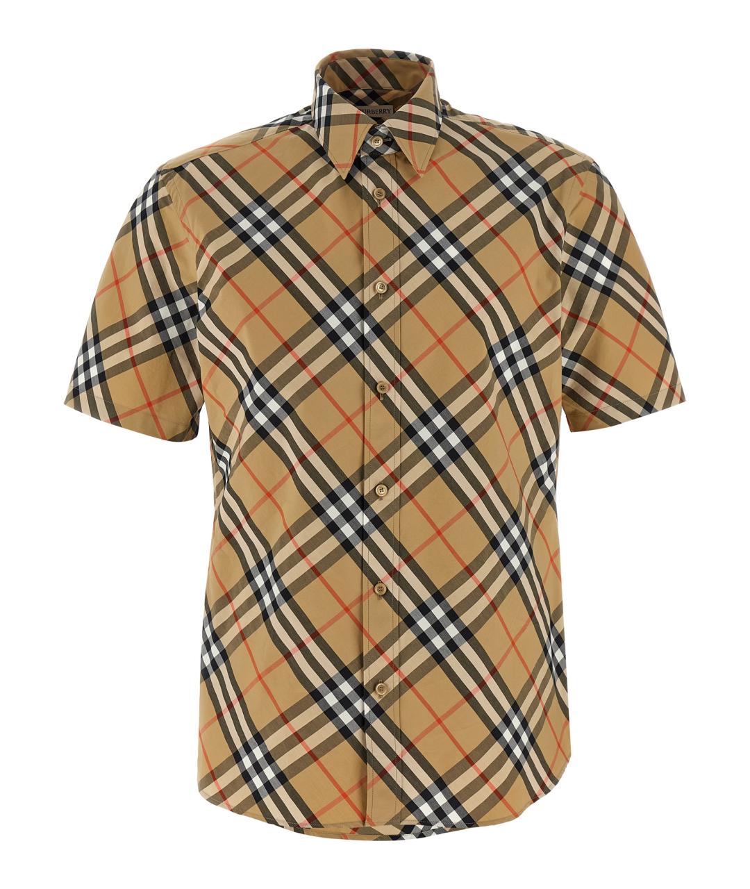 BURBERRY Бежевая хлопковая кэжуал рубашка, фото 1