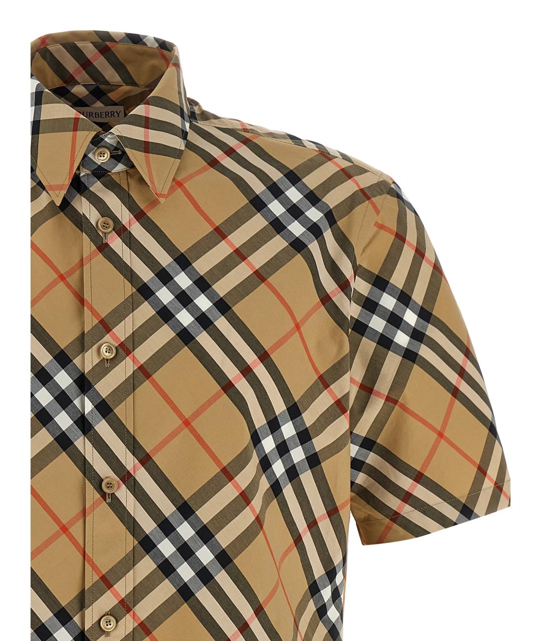 BURBERRY Бежевая хлопковая кэжуал рубашка, фото 3
