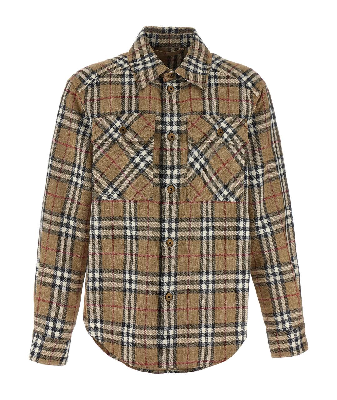 BURBERRY Бежевая хлопковая кэжуал рубашка, фото 1